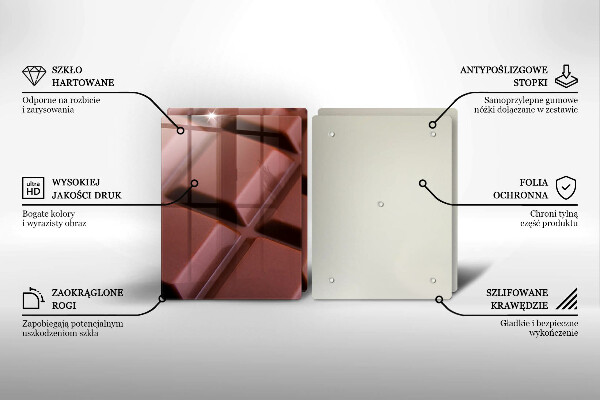 Herdabdeckplatte glas Schokoladenwürfel