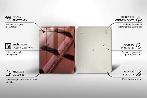 Herdabdeckplatte glas Schokoladenwürfel