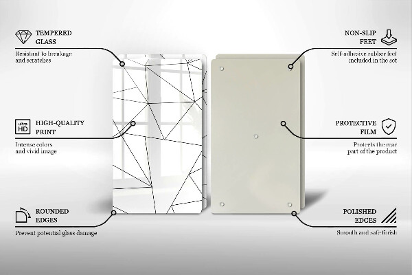 Herdabdeckplatte glas Weiße Dreiecke