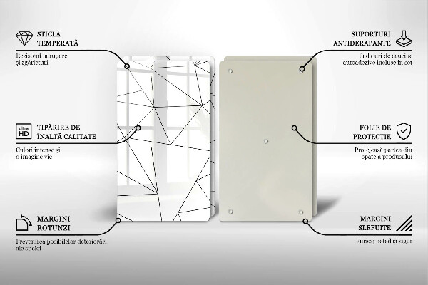 Herdabdeckplatte glas Weiße Dreiecke