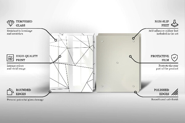 Herdabdeckplatte glas Weiße Dreiecke