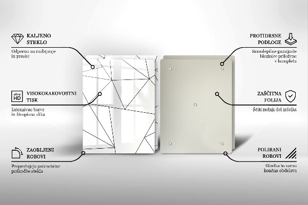 Herdabdeckplatte glas Weiße Dreiecke