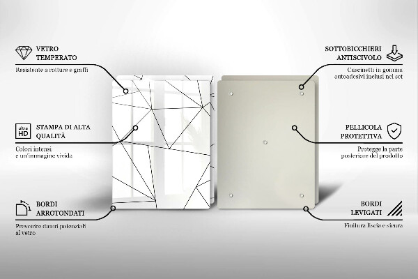 Herdabdeckplatte glas Weiße Dreiecke