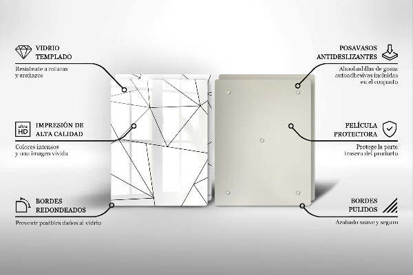 Herdabdeckplatte glas Weiße Dreiecke