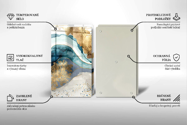 Herdabdeckplatte glas Bunter Marmor