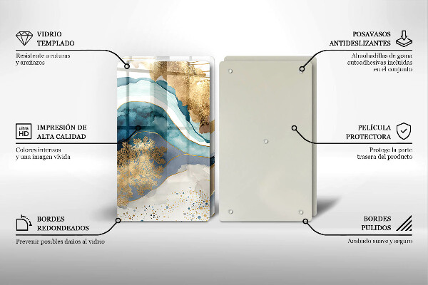 Herdabdeckplatte glas Bunter Marmor