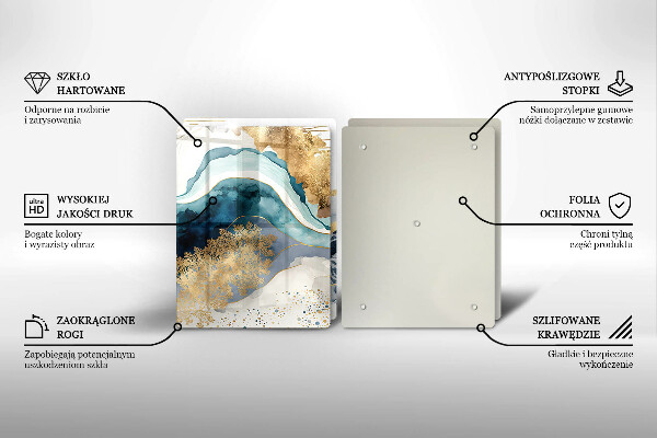 Herdabdeckplatte glas Bunter Marmor