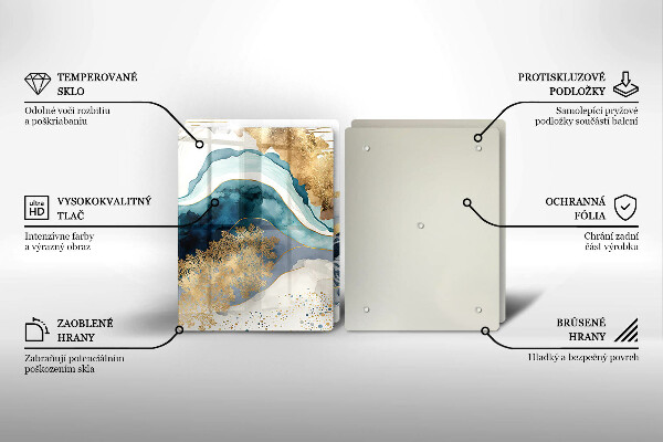 Herdabdeckplatte glas Bunter Marmor