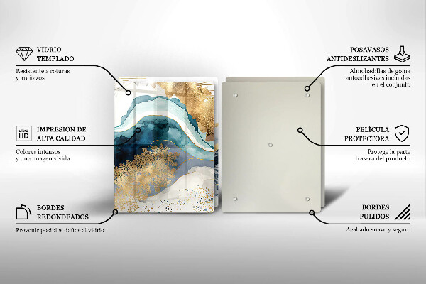 Herdabdeckplatte glas Bunter Marmor