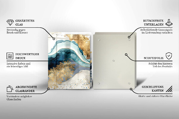 Herdabdeckplatte glas Bunter Marmor