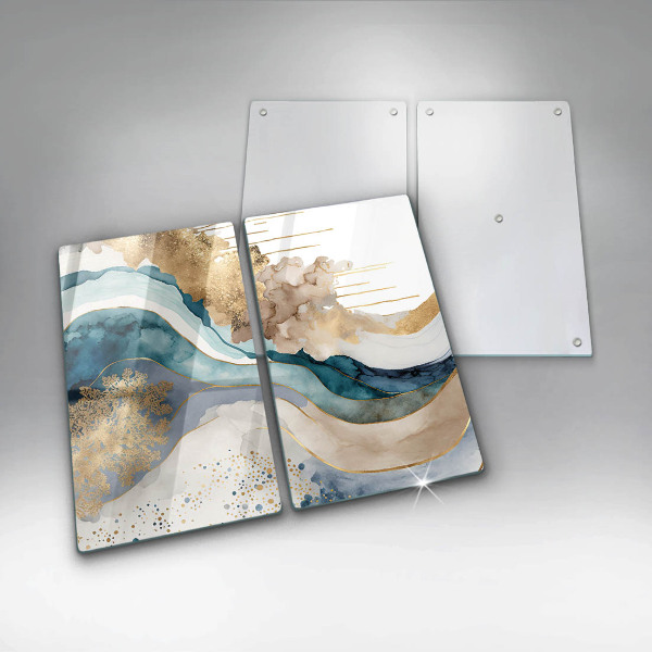 Herdabdeckplatte glas Bunter Marmor