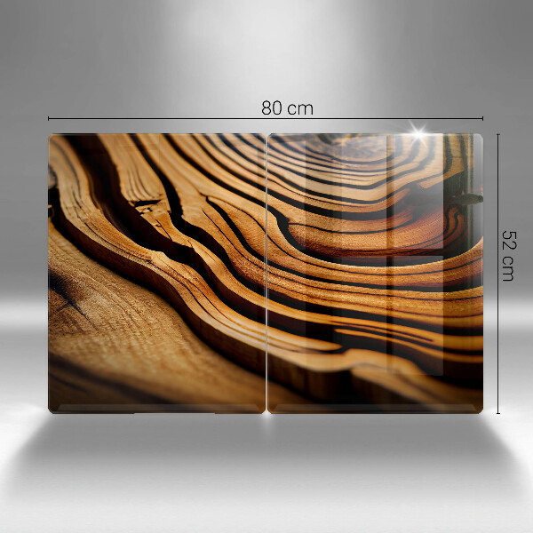 Herdabdeckplatte glas Holzstumpf