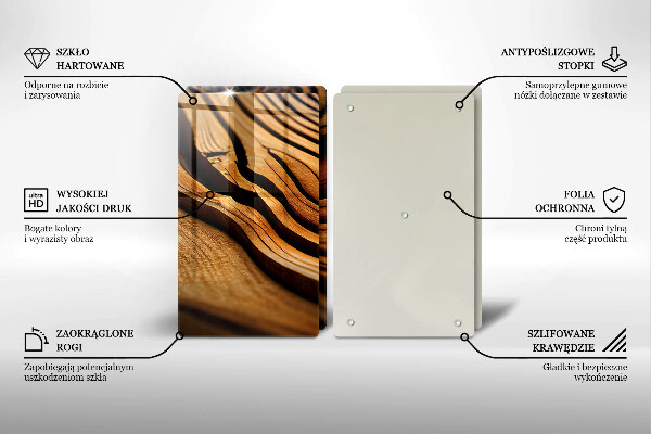 Herdabdeckplatte glas Holzstumpf