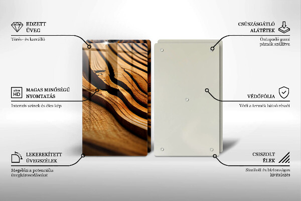 Herdabdeckplatte glas Holzstumpf