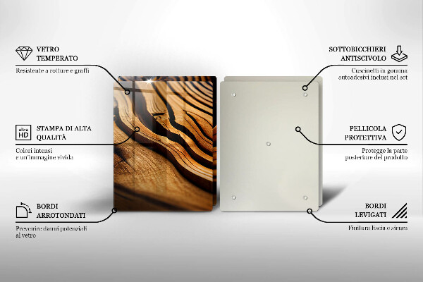 Herdabdeckplatte glas Holzstumpf