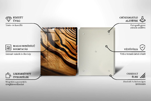 Herdabdeckplatte glas Holzstumpf