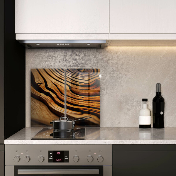 Herdabdeckplatte glas Holzstumpf