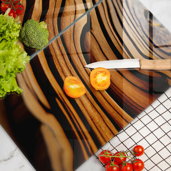 Herdabdeckplatte glas Holzstumpf