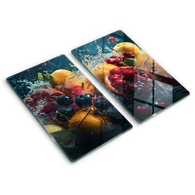 Herdabdeckplatte glas Früchte im Wasser