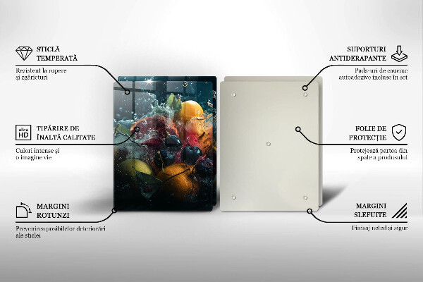 Herdabdeckplatte glas Früchte im Wasser