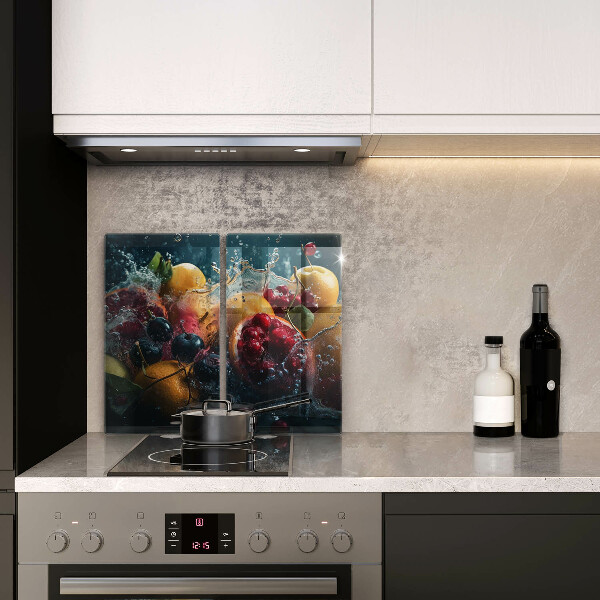 Herdabdeckplatte glas Früchte im Wasser