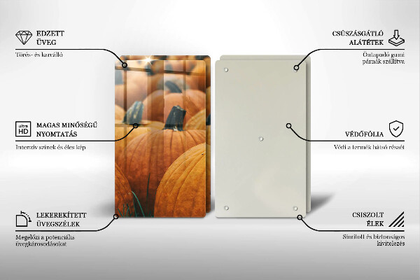 Herdabdeckplatte glas Kürbisse