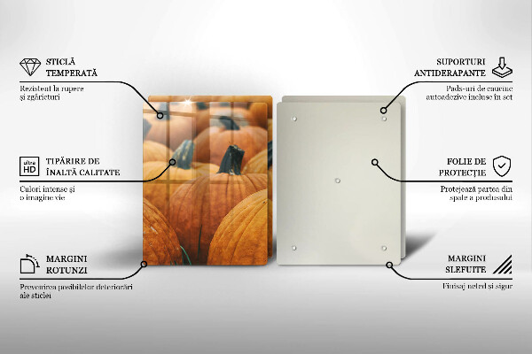 Herdabdeckplatte glas Kürbisse