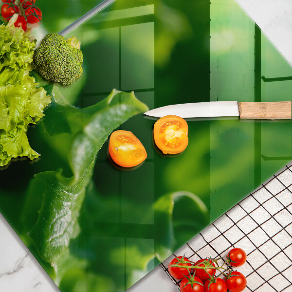 Herdabdeckplatte glas Salatblätter