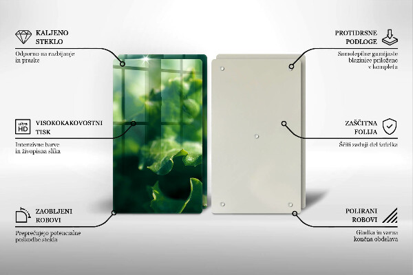 Herdabdeckplatte glas Salatblätter