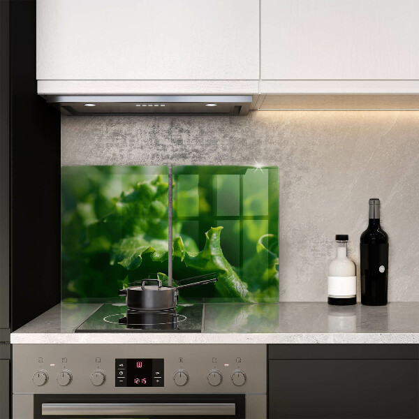 Herdabdeckplatte glas Salatblätter