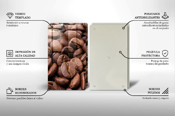 Herdabdeckplatte glas Kaffeebohnen