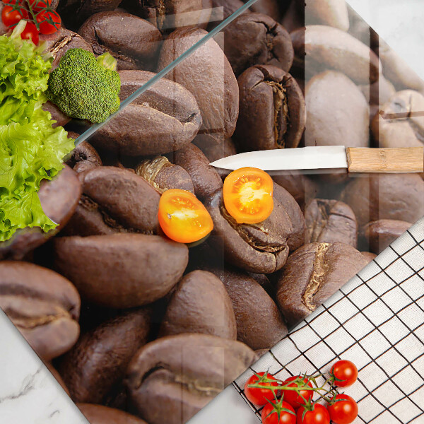 Herdabdeckplatte glas Kaffeebohnen