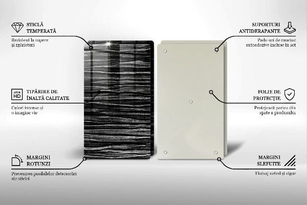 Herdabdeckplatte glas Schwarze Abstraktion