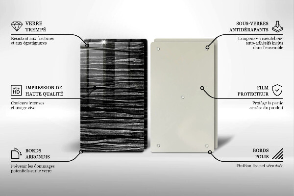 Herdabdeckplatte glas Schwarze Abstraktion