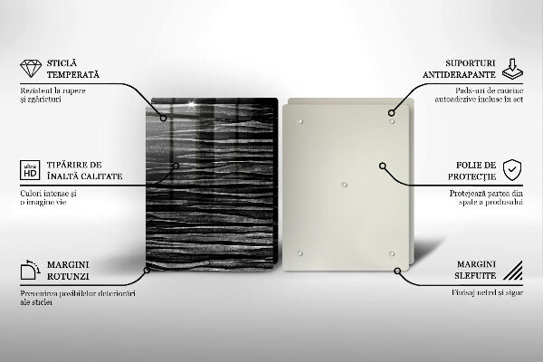 Herdabdeckplatte glas Schwarze Abstraktion