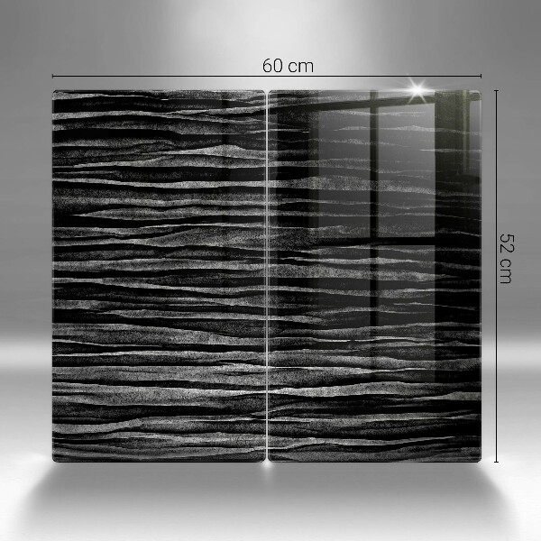 Herdabdeckplatte glas Schwarze Abstraktion