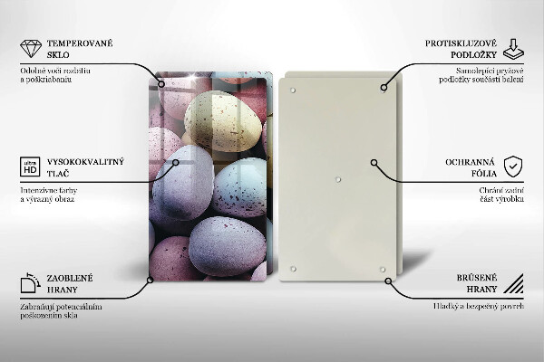 Herdabdeckplatte glas Ostereier