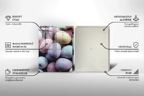 Herdabdeckplatte glas Ostereier