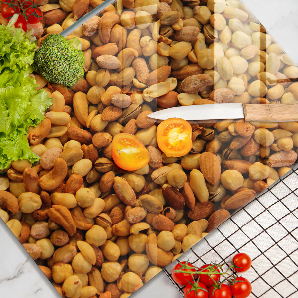 Herdabdeckplatte glas Nussmischung