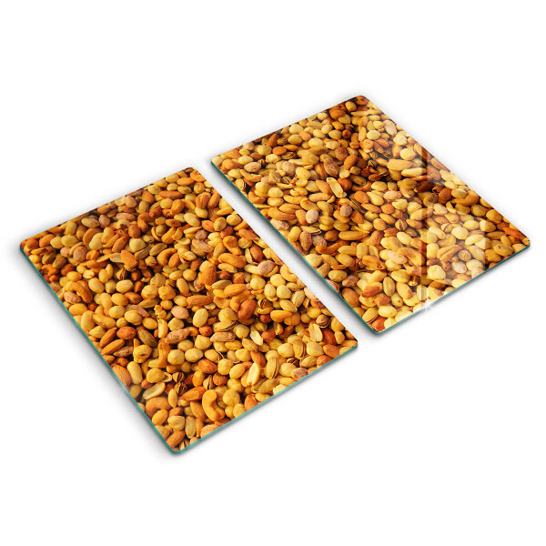 Herdabdeckplatte glas Nussmischung