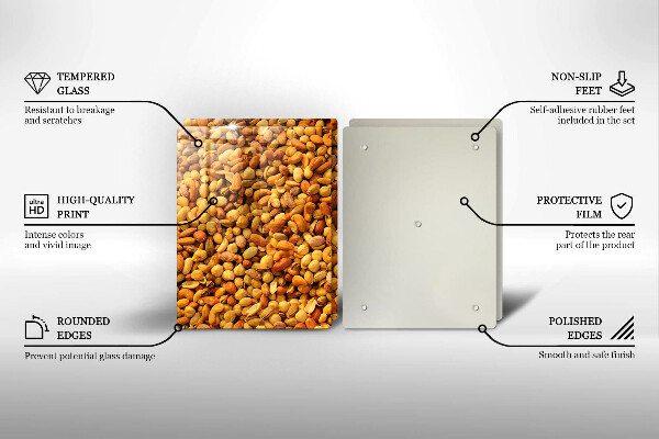 Herdabdeckplatte glas Nussmischung