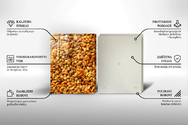 Herdabdeckplatte glas Nussmischung