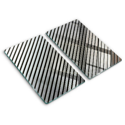 Herdabdeckplatte glas Metalllinien