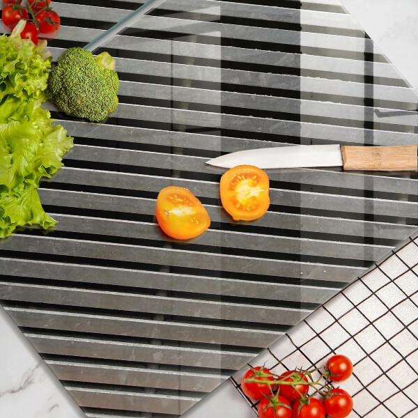 Herdabdeckplatte glas Metalllinien