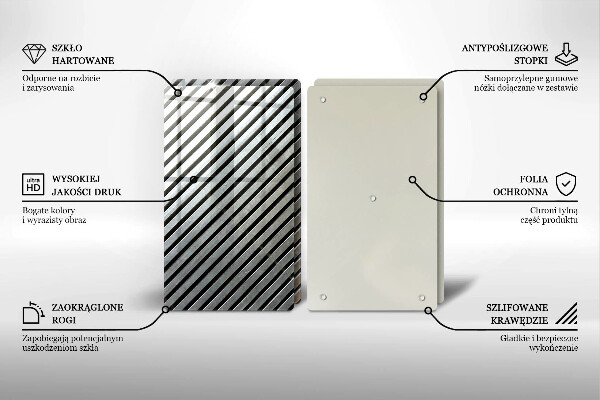 Herdabdeckplatte glas Metalllinien