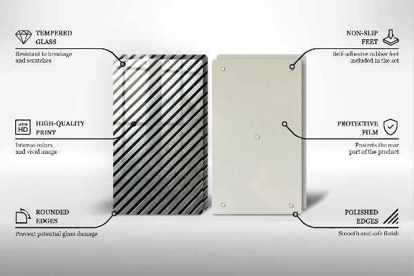 Herdabdeckplatte glas Metalllinien