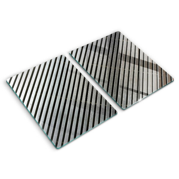 Herdabdeckplatte glas Metalllinien