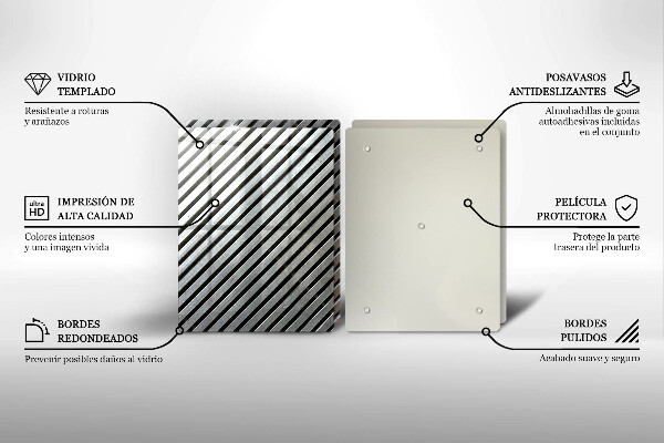 Herdabdeckplatte glas Metalllinien