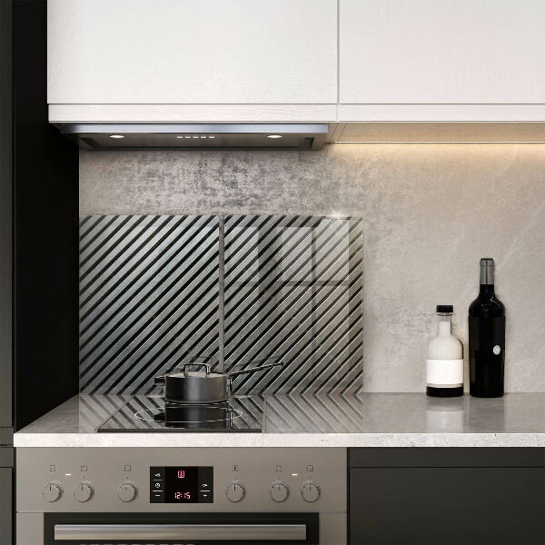Herdabdeckplatte glas Metalllinien