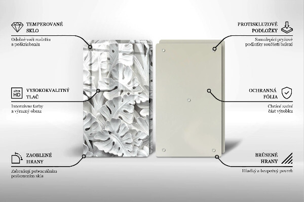 Herdabdeckplatte glas weiße Blumen